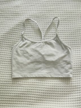 Aerie White Cropped Bra Top